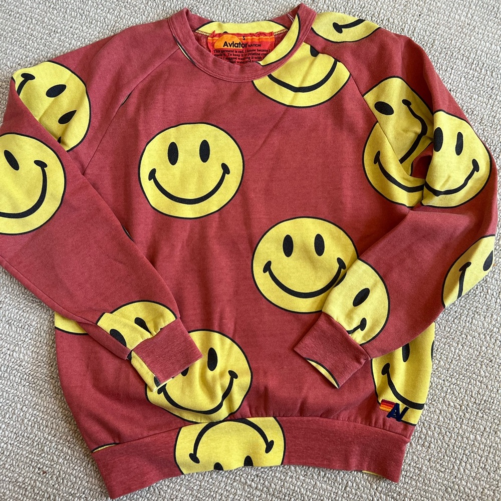 Aviator Nation Small Smiley Face Sweatshirt!